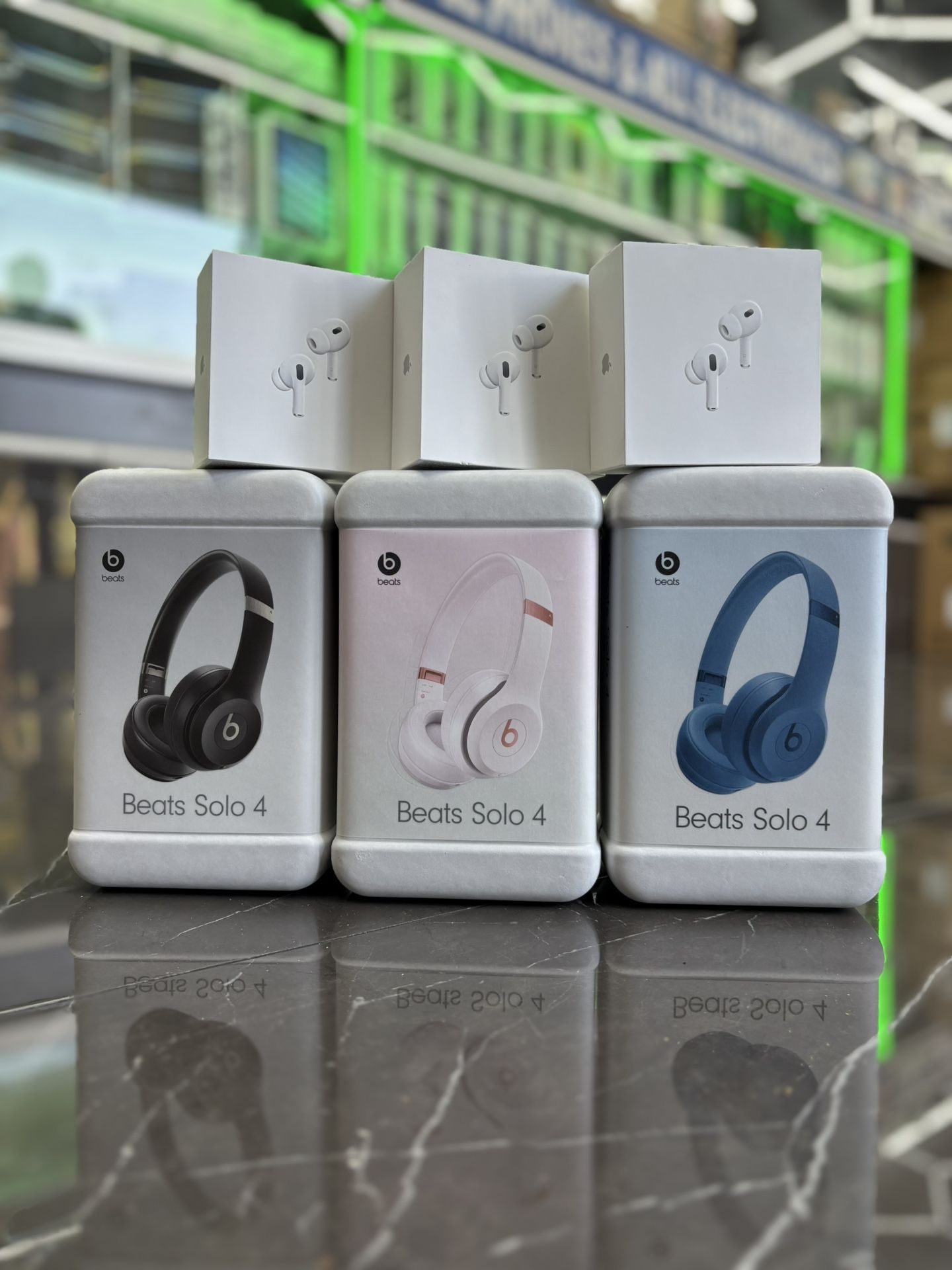 AirPod Pros 2nd Gen & Beats Solo 4 (Bundle) Take It Home In Payments/ llévalo a casa en pagos 