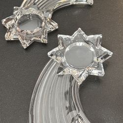 Crystal Star and Crescent Candle Holders