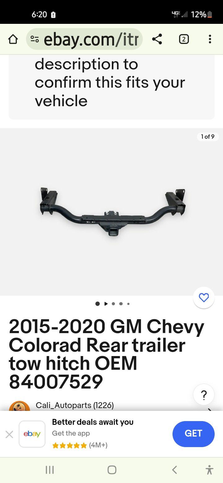 2015-2020 Chevrolet Colorad Trailer Reciever