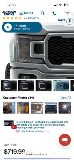 American trucks f150 headlights 2018-20
