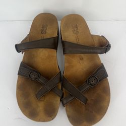 SAS Tan and Brown Leather Sandals