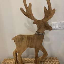 Large Wood Reindeer - Christmas Holiday decorations Home Decor - Simi Valley