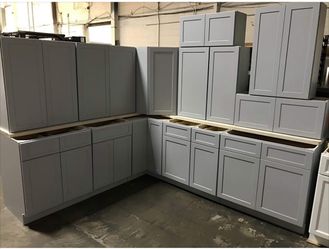 Gray Shaker Kitchen Cabinet Set