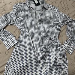 Fashion Nova Satin Button Up Shirt