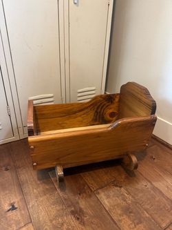 Handmade Wooden Baby Rocking Cradle