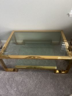 Gold Glass Side Table