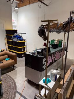 Clothes hangers and uline bins