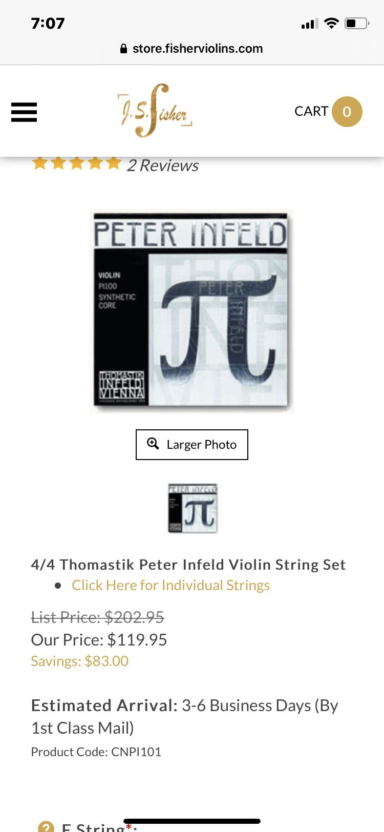 Peter infeld violin strings