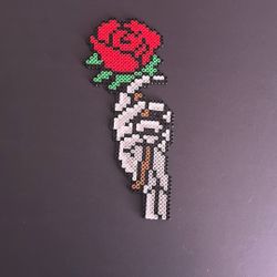 Skeleton Rose Perler