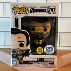 Funko Pop Loki 747 glow in the dark Funko shop exclusive with pop protector