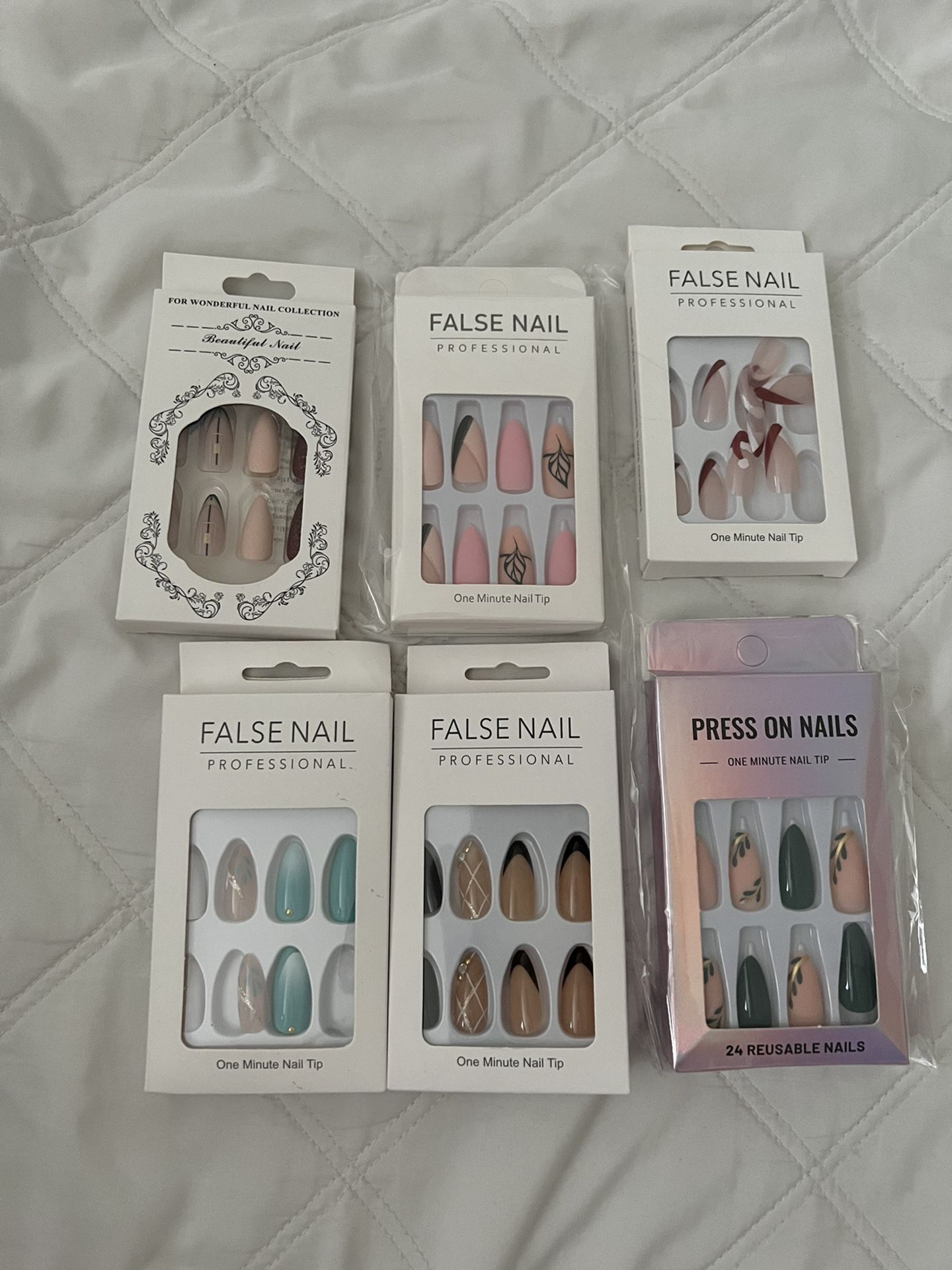 Long Fake Glue On Nails