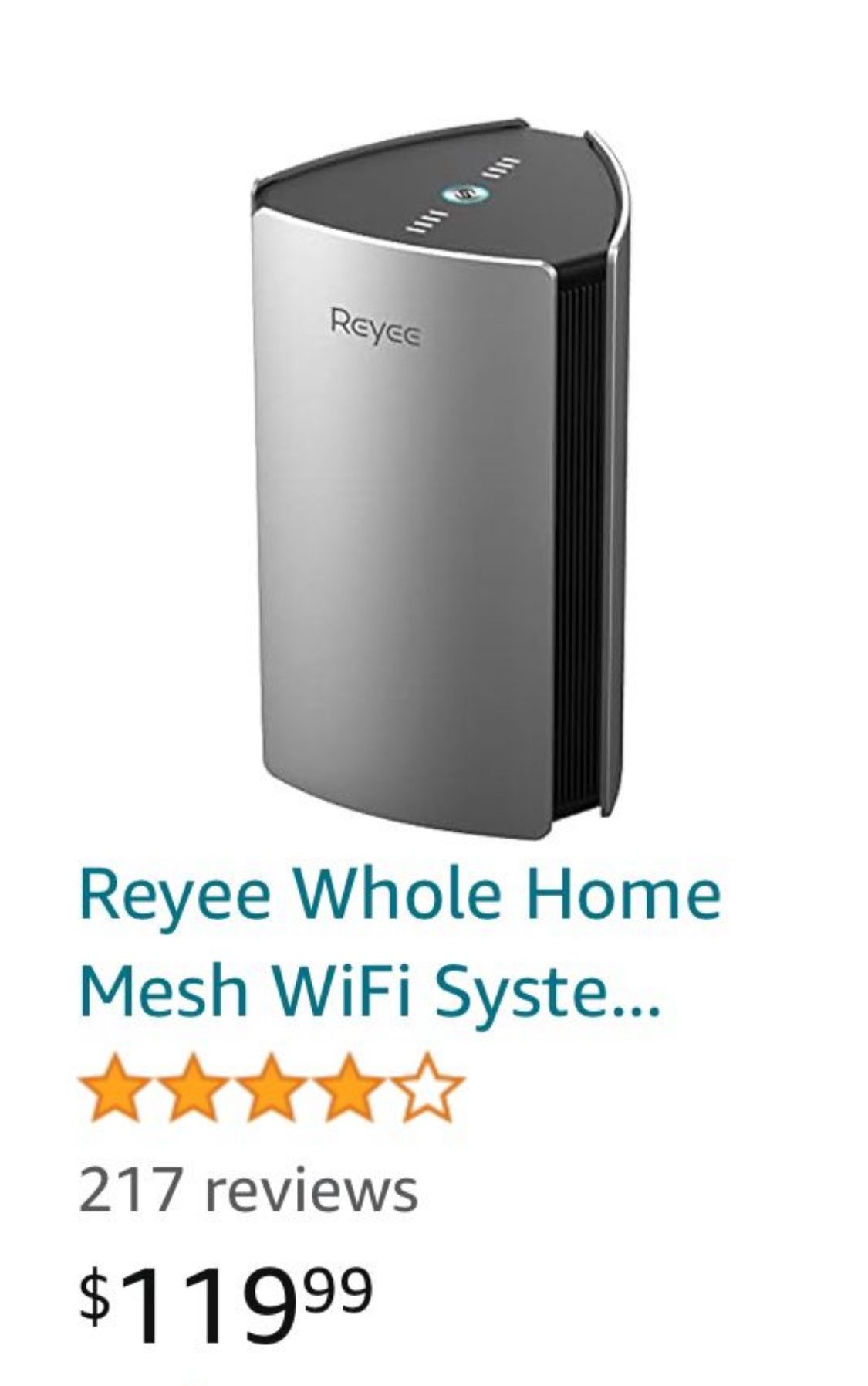 Reyee Whole Home Mesh WiFi System, AX3200 Smart WiFi 6 Router R6 (1-Pack), Cover 3000Sq. Ft, Connect up to 110 Devices, Replaces Wireless WiFi Routers