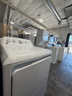 GE White Top-Load Dryer