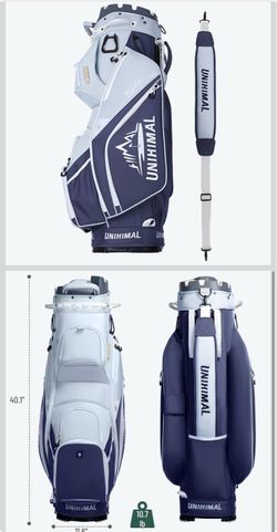Unihimal Golf Cart Bag Navy Blue and White