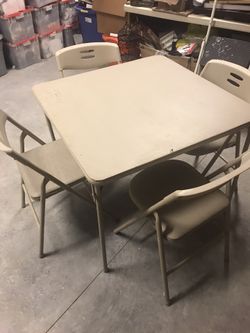 Cosco Folding Card Table and 4 chairs