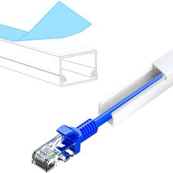 Wall Cord Hider 284in Cable Concealer Mini Size, Cable Raceway Kit, Paintable Cord Cover for Hiding Wall Mount Ethernet Cable TV Lamp Speaker Cords in