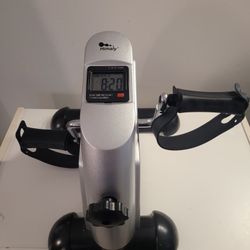 Exercise Bike Himaly, Portable Under Desk Pedal Exerciser for Arms and Legs, with LCD Display
