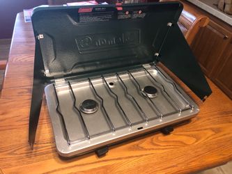 Coleman two burner stove- uses small bottle propane
