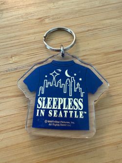 vintage 1999 Sleepless in Seattle promotional keychain.