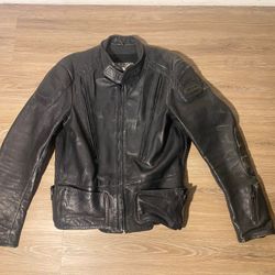Vintage Pro Sport Leather Black Motorcycle Biker Jacket Size 40