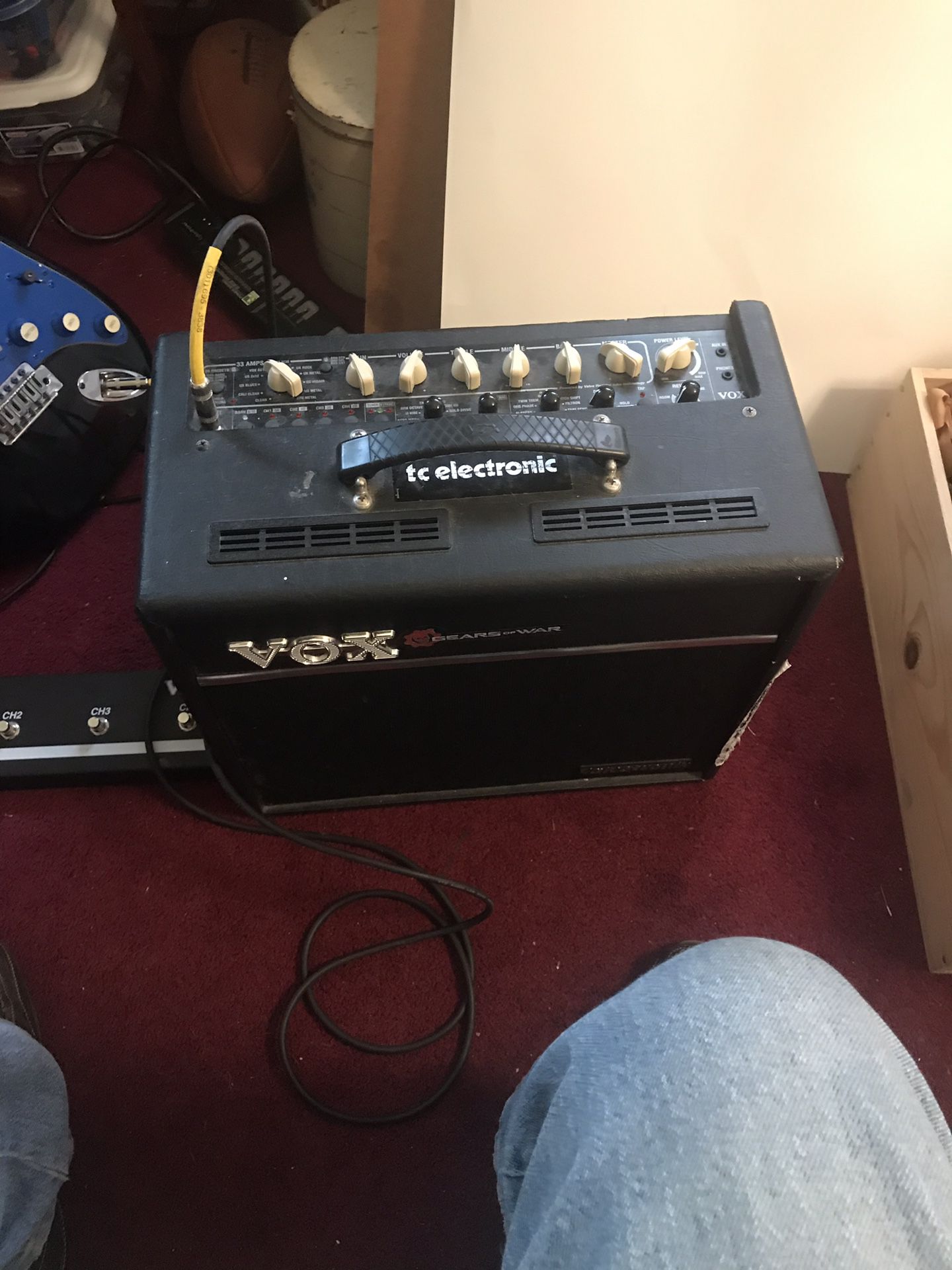 Peavey Electric Guitar with Amp and Foot Pedal