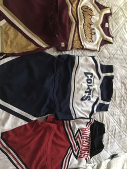 Cheerleader uniforms only blue/ white and maroon and gold left.