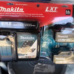 Makita 18V LXT Lithium-Ion Battery and Rapid Optimum Charger Starter Pack (5.0Ah