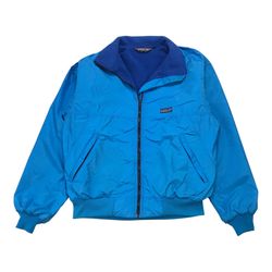 Vintage Patagonia Fleece Bomber Jacket Mens Small S Blue Windbreaker USA Zip Up
