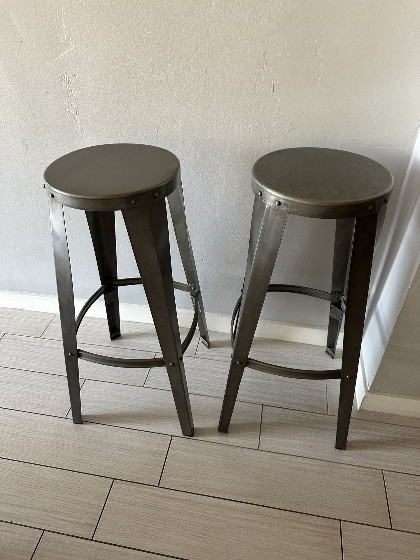 Pair (two) Metal Stools From World Market