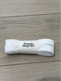 Alexander McQueen White Flat Woven Shoelaces