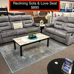 New Sofa And Love Seat With 4 Recliners…. Starting At $895