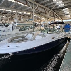 2006 Sea Ray 270 Sundeck 	•	496 MerCruiser engine with Bravo III outdrive 	•	Fresh water cooling system 	•	919 hours 	•	Runs and drives great  Feature