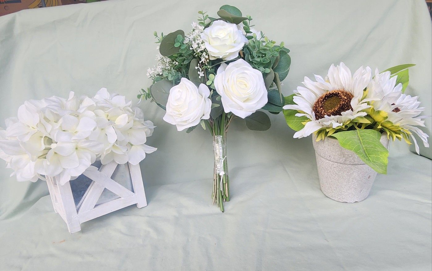 Wedding floral bouquet and decor (fabric flowers)