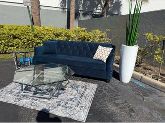 Beautiful blue teal turquoise green sofa couch living room modern contemporary velvety velvet luxury