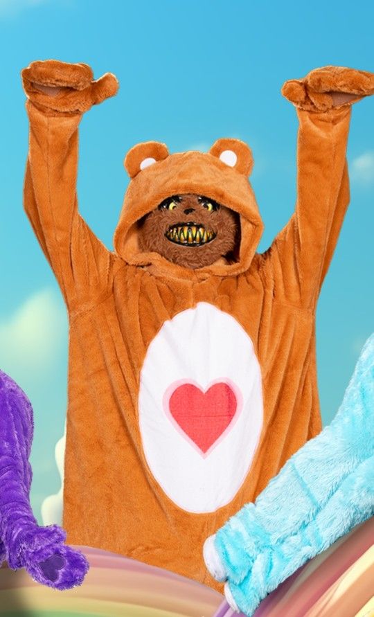 Halloween Costume CareBear Scare Scary Brown Medium Adult CosPlay