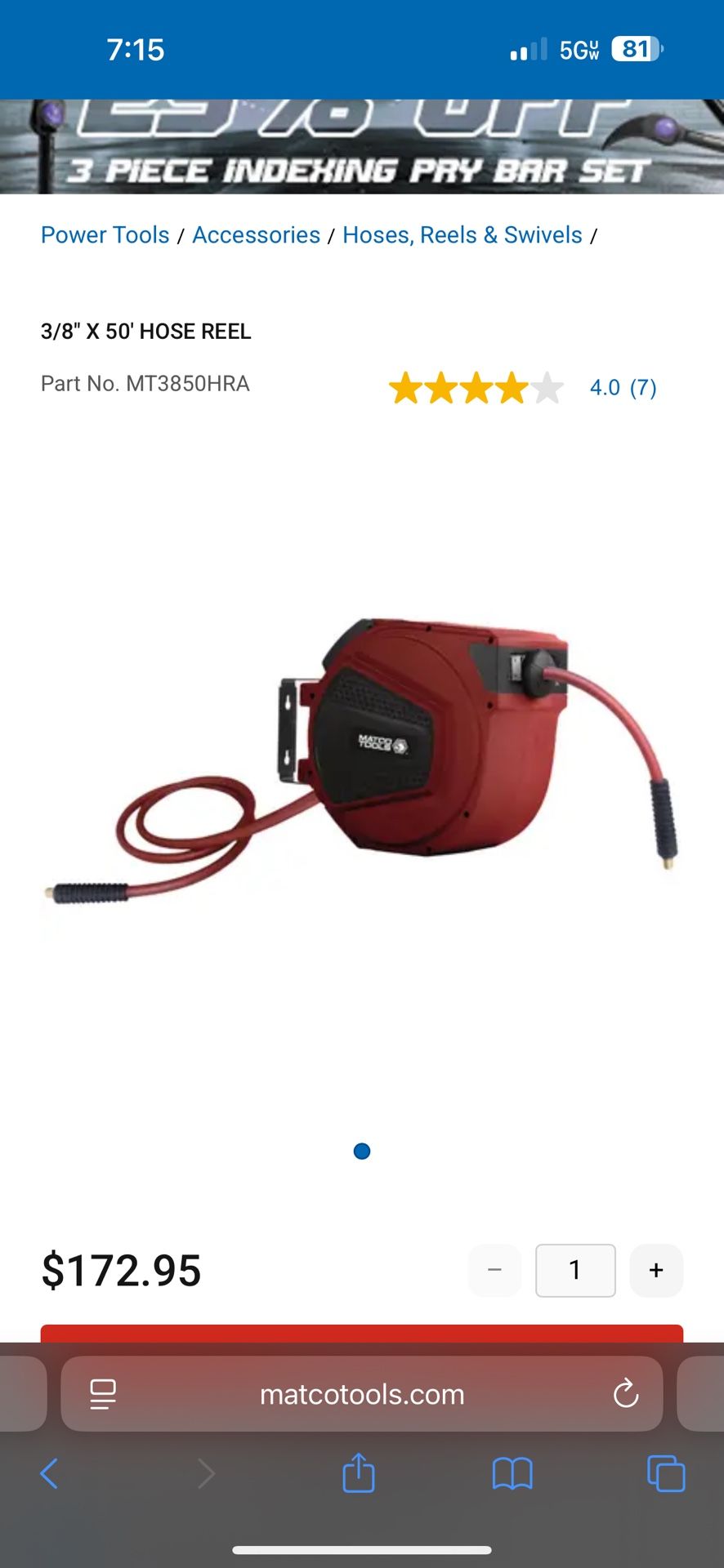 Matco Air Reels