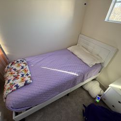 Full Size White Bed Frame, Headboard, And Mattress. Bought About 3 Months Ago, Moved And Now Have Bunk Beds. No Longer Need . In New Condition !!!! 
