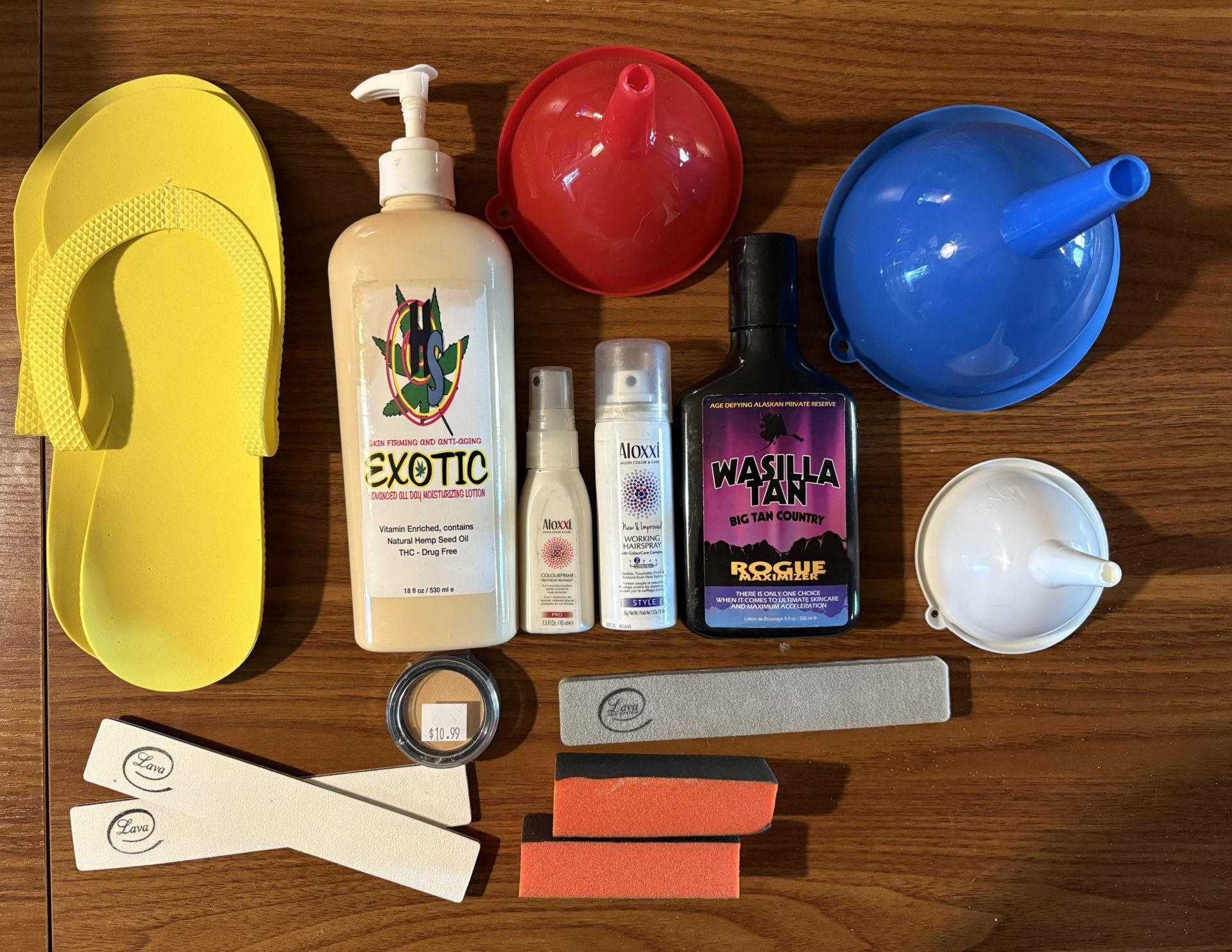 Hair Care, Skin Firming /Tanning Lotion, Eye Shadow & Nail Files