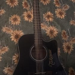 Takemine Gd30 12 string black with bridge doctor CRACKED