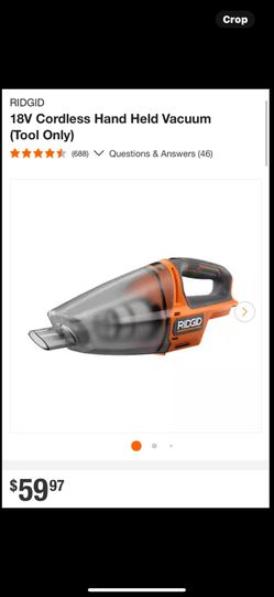 RIDGID 18V Cordless Hand Held Vacuum (Tool Only)