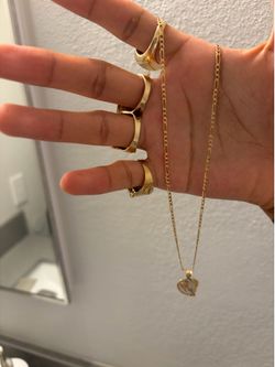 14k Figaro chain set