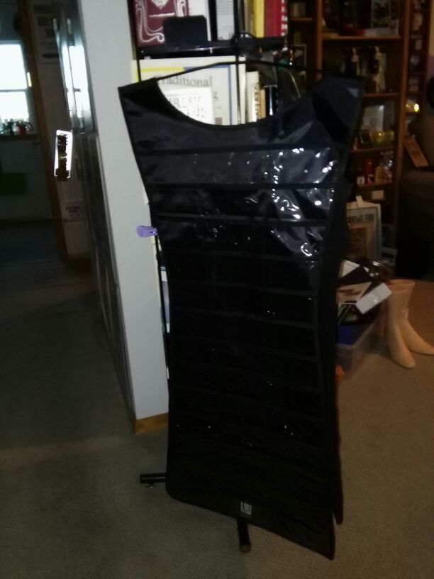 Jewelry closet display organizer dress hanging transparent holder pockets