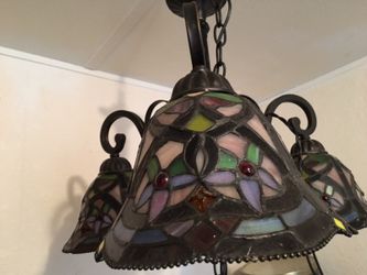 Antique Hanging stain glass light beautiful price is negotiable!!