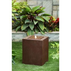Aged Bronze Square Patio Fountain with LED Light H