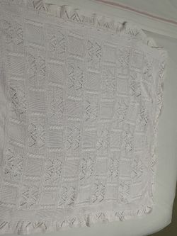 Like New Handmade Knitted Baby Blanket