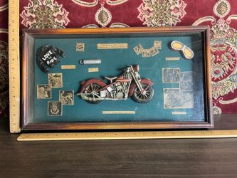Harley-Davidson 3D Shadow Box featuring a 1936 motorbike