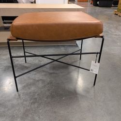 Faux Leather & Metal Ottoman

New