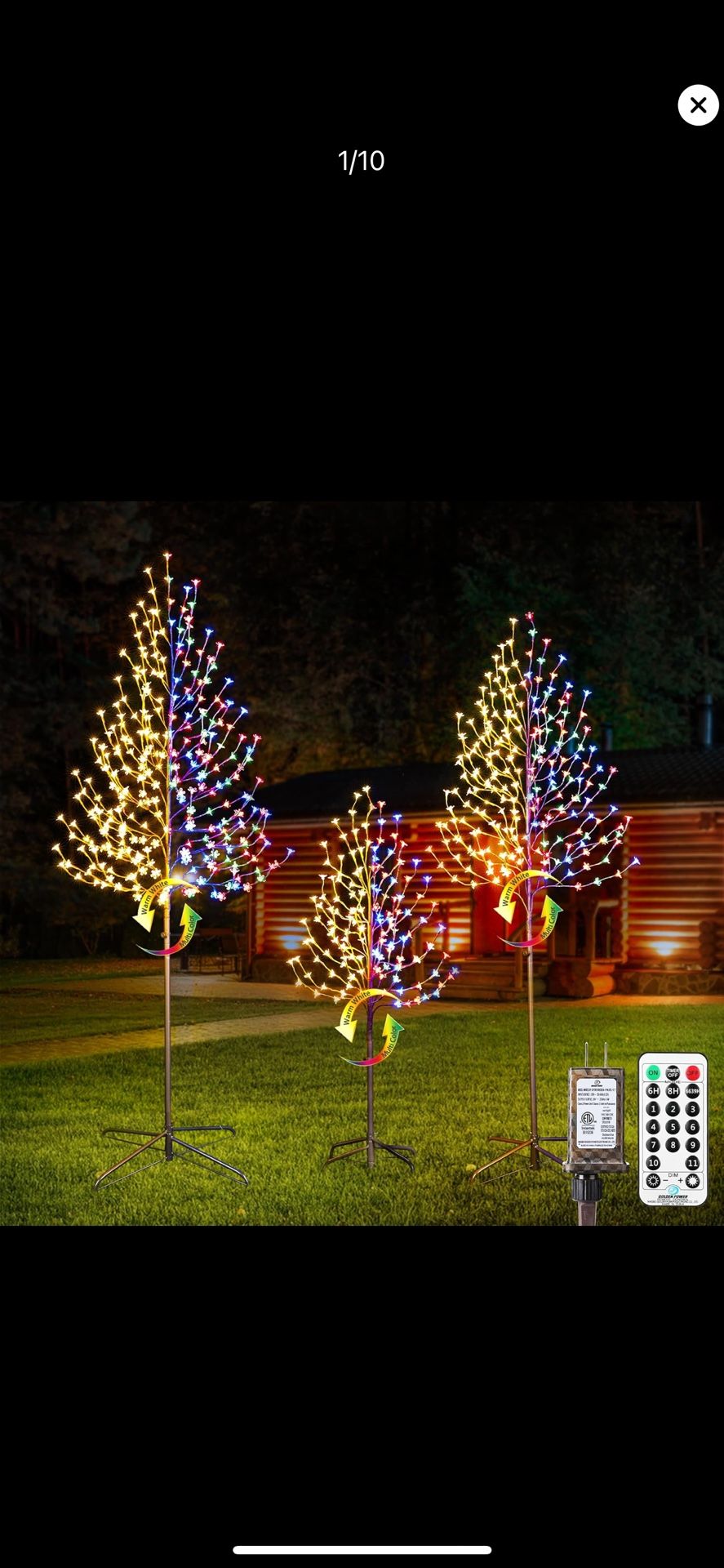Lomotech Lighted Cherry Blossom Tree - 4Ft 6Ft 7Ft, Set of 3