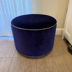 Purple Studded Velvet Ottoman/Pouf