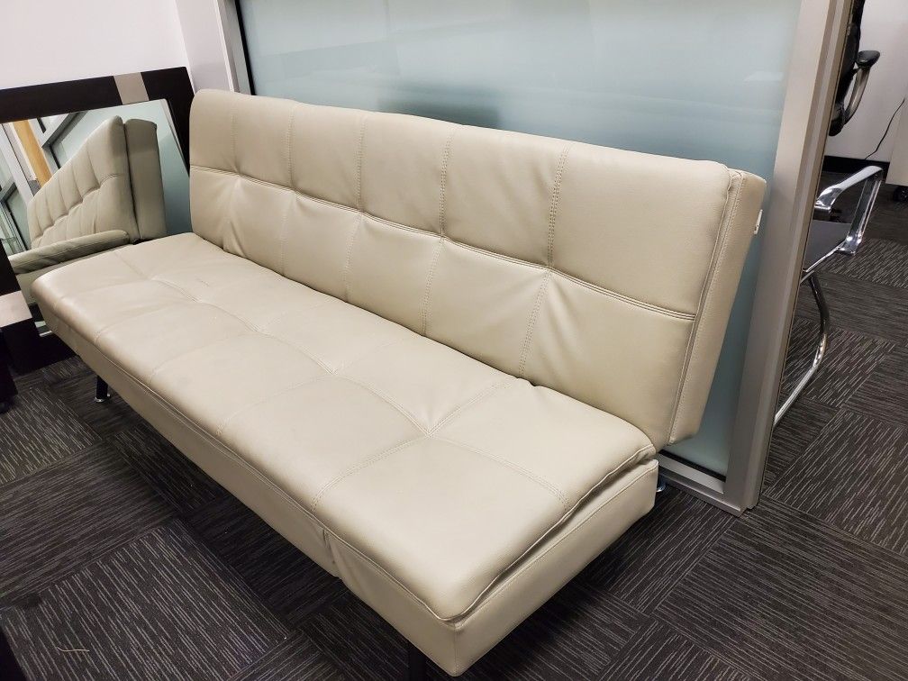 Leather Futon off white